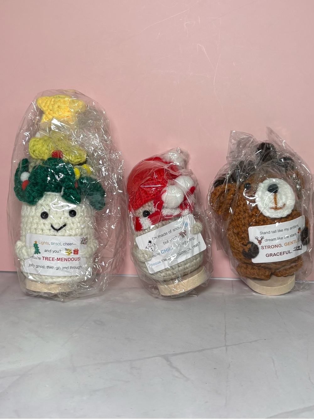 🎄 Christmas Themed Small Crochet Figures - Set Of 3